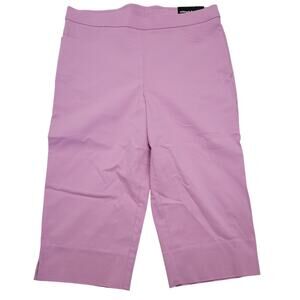 Alfred Dunner Allure Capri Pants Pink Peony Women's 14 Super Stretch Slimming